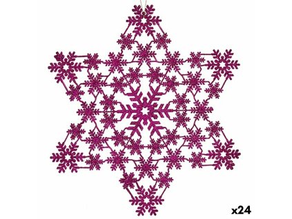 Vianočná ozdoba Hviezda Fuchsiová 29 x 0,1 x 32 cm (24 kusov)