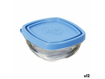 Štvorcová nádoba s vrchnákom Duralex FreshBox Modrá 150 ml 9 x 9 x 4 cm (12 kusov)