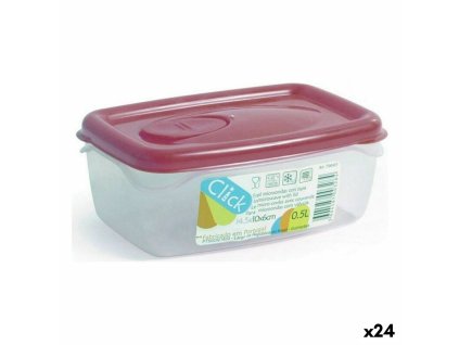 Obdĺžniková nádoba s vrchnákom Dem 39582 Obdĺžnikový 14,5 x 10 x 6 cm (24 kusov) (0,5 L) (14,5 x 10 x 6 cm)