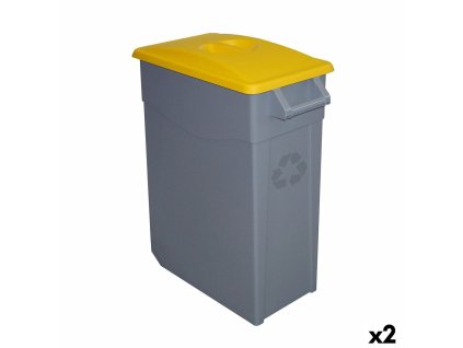 Odpadkový kôš na recyklovanie Denox 65 L Žltá (2 kusov)