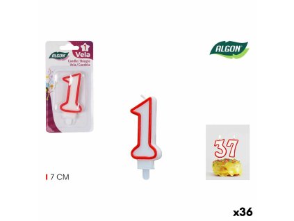 Sada sviečok Algon Červená (36 Kusov)