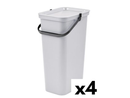 Odpadkový kôš na recyklovanie Tontarelli Moda 38 L Biela (4 kusov)