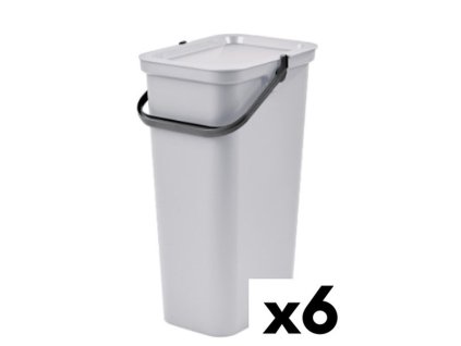 Odpadkový kôš na recyklovanie Tontarelli Moda 24 L Biela (6 kusov)