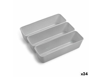 Súprava košíkov Dem Viacúčelové Plastické (3 Kusy) (24 kusov)