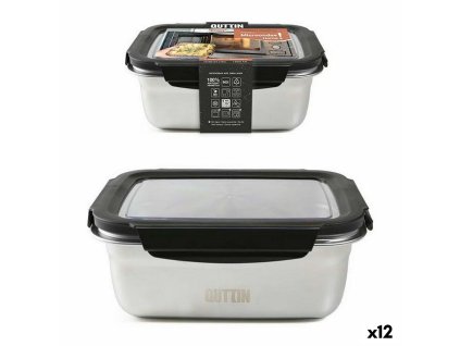 Tepelný obedár Quttin Obdĺžnikový Nerezová oceľ Striebristý Oceľ 1,8 L (12 kusov)