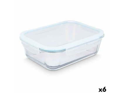 Box Transparentná Silikónové Borokremičité sklo 2,8 L 29,5 x 9 x 22,8 cm (6 kusov)