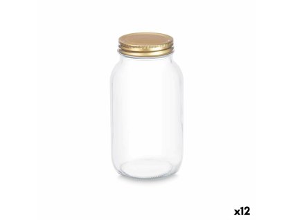 Pohár Transparentná Zlatá Kov Sklo 950 ml 9 x 18 x 9 cm (12 kusov)