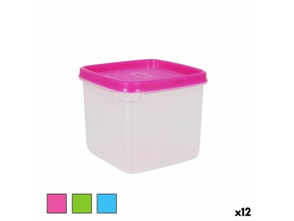 Štvorcová nádoba s vrchnákom 750 ml Hranatý 12 x 12 x 10 cm (12 kusov)