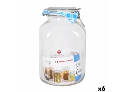 Pohár Borgonovo Hermetický Transparentná Sklo 4,25 L 14,5 x 14,5 x 26 cm (6 kusov)