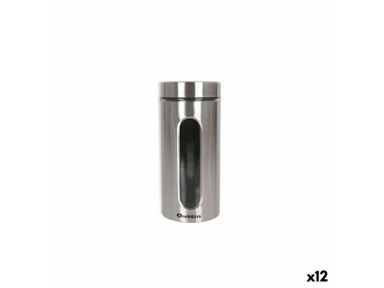 Pohár Quttin Transparentná Striebristý Sklo Oceľ 1,5 L 10 x 10 x 22,8 cm (12 kusov)