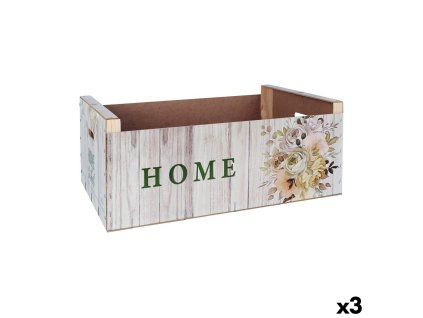 Nádoba na uskladnenie Confortime Sweet Home Viacfarebná Drevo Kvety 58 x 39 x 21 cm (3 kusov)