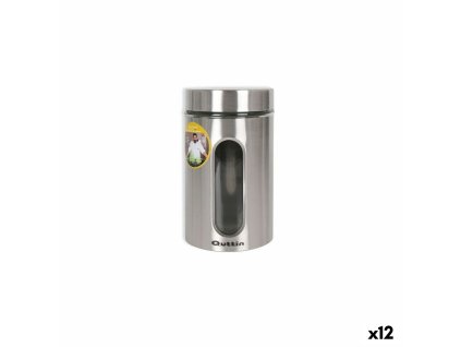 Pohár Quttin Transparentná Striebristý Sklo Oceľ 1 L 10 x 10 x 17,5 cm (12 kusov)