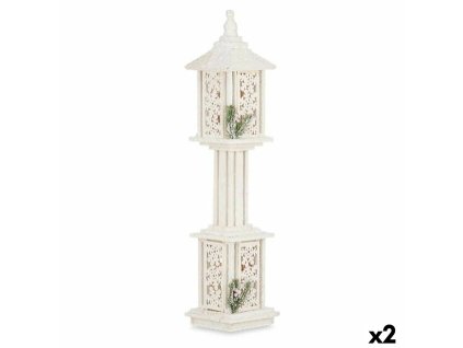 Pouličná lampa Biela Drevo Plastické 19 x 80 x 19 cm (2 kusov)