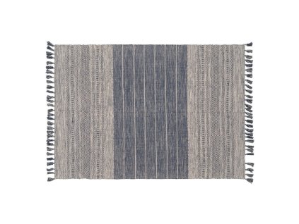 Koberec Modrá Biela 70 % bavlna 30 % Polyester 160 x 230 cm