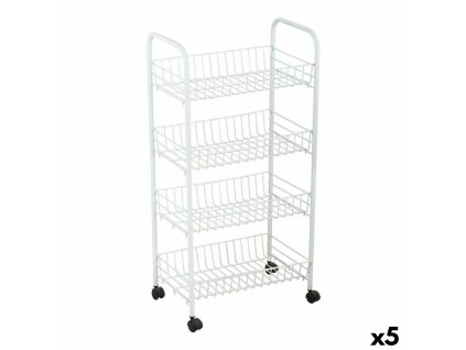 Servírovací vozík Confortime Biela Kov 4 Police 36 x 26,5 x 86 cm (5 kusov)