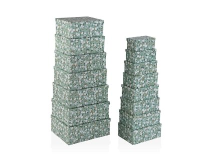 Sada organizačných stohovateľných krabíc Versa Kvety Kartón 15 Kusy 35 x 16,5 x 43 cm