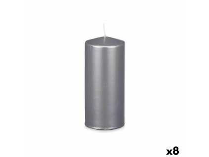 Sviečka Striebristý 9 x 20 x 9 cm (8 kusov)