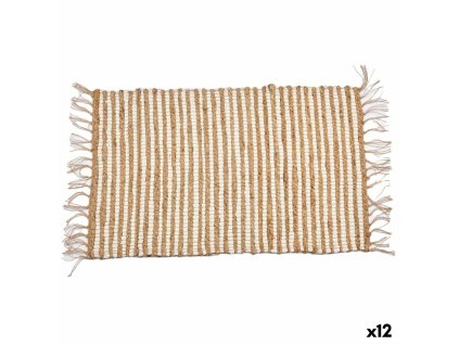 Koberec Biela Prírodná Oruhy 60 x 1 x 90 cm (12 kusov)
