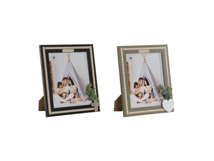 Rám na fotografie Home ESPRIT Čierna zelená Prírodná Sklo Drevo MDF Škandinávsky 26,5 x 2 x 31,5 cm (2 kusov)