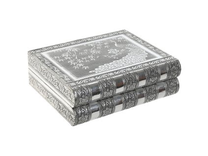 Šperkovnica Home ESPRIT zelená Striebristý Drevo Aluminium 22,5 x 18,8 x 7,6 cm