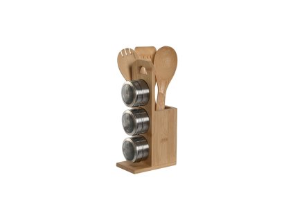 Držiaky na kuchynské náradie Home ESPRIT Bambus Nerezová oceľ 8 x 13 x 27 cm 6 Kusy