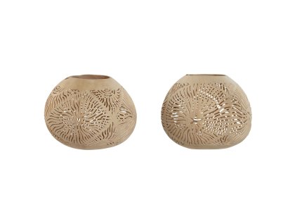 Svietnik Home ESPRIT Kokosová vláknina 15 x 15 x 13 cm (2 kusov)