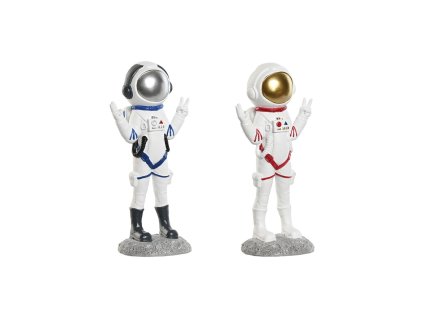 Dekoratívne postava Home ESPRIT Modrá Biela Červená Dáma Astronaut 9 x 7 x 20 cm (2 kusov)