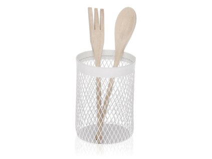 Organizér na príbor Versa Biela Oceľ 11,5 x 15,5 x 11,5 cm