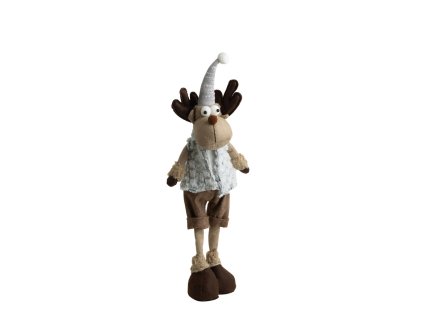 Vianočný sob Romimex Sivá Polyester 20 x 56 x 10 cm