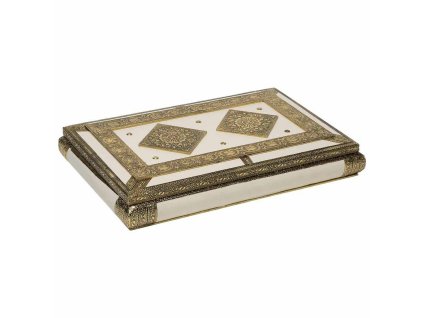 Šperkovnica Alexandra House Living Biela Aluminium Drevo MDF 25 x 6 x 38 cm