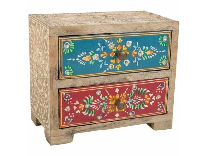 Šperkovnica Alexandra House Living Viacfarebná Prírodná Mangové drevo Drevo MDF 10 x 15 x 18 cm 2 zásuvky