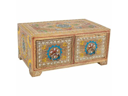 Šperkovnica Alexandra House Living Viacfarebná Prírodná Mangové drevo Drevo MDF 14 x 10 x 23 cm 2 zásuvky