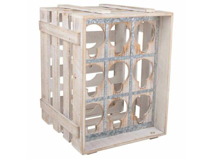 Stojan na fľaše Alexandra House Living Prírodná Jedľové drevo 43 x 32 x 33 cm 9 fliaš Box