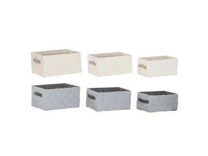 Súprava košíkov Home ESPRIT Sivá Krém 35 x 25 x 18 cm (3 Kusy) (2 kusov)