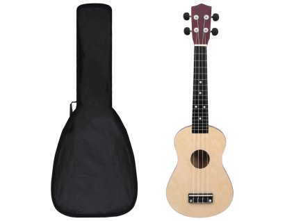 Sopránové ukulele s taškou pre deti, prírodné 23"