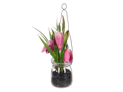 Okrasná rastlina Polyester Polyetylén Železo 7 x 7 x 20 cm