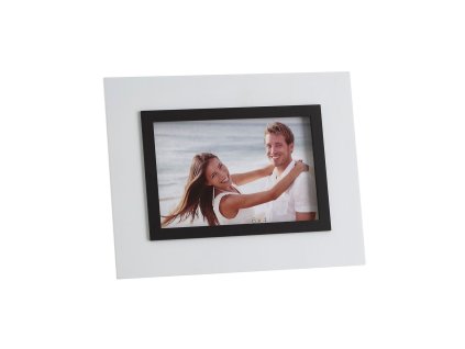 Rám na fotografie Biela Čierna Sklo polystyrén 10 x 15 cm 22 X 1,5 X 17 CM
