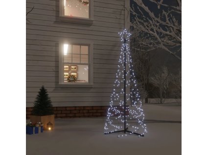 VidaXL Vianočný stromček, kužeľ 200 LED, studené biele svetlo 70x180cm
