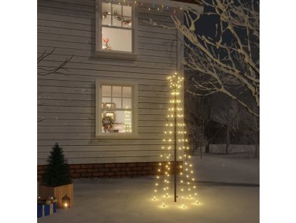 VidaXL Vianočný stromček s hrotom 108 teplých bielych LED 180 cm