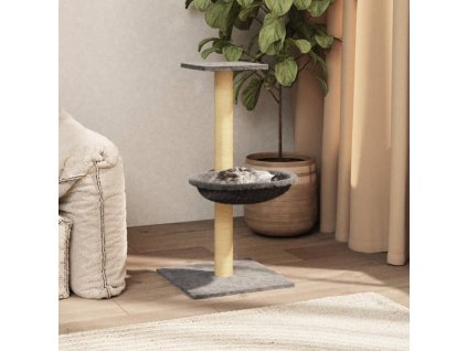 VidaXL Škrabadlo pre mačky so sisalovým, stĺpikom, svetlosivé 74 cm