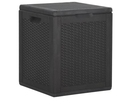 Záhradný úložný box 90 l, čierny, PP ratan