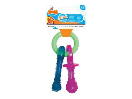 Hračka na žuvanie psa Nylabone Prívesok na kľúče Mäso Syr Šteniatka Bacon Nylón Termoplast Veľkosť XS