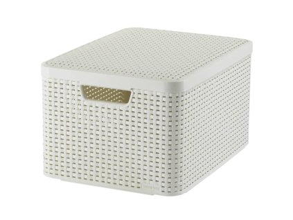 Curver Úložný box s vekom Style L 30 l krémovo biely