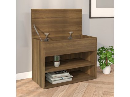 Lavica na topánky hnedý dub 60x30x45 cm spracované drevo