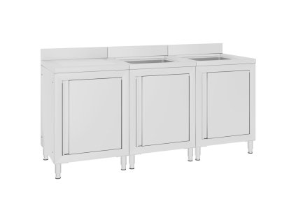 Gastro kuchynský drez so skrinkou 180x60x96 cm nehrdzavejúca oceľ