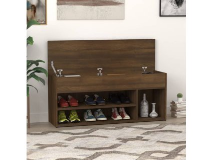 Lavica na topánky hnedý dub 105x30x45 cm spracované drevo