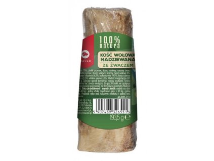 Hračka na žuvanie psa Maced Bone stuffed with beef rumen Hovädzie mäso