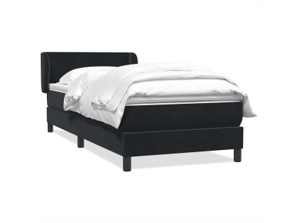 vidaXL Posteľný rám boxspring s matracom čierny 80x220 cm zamat