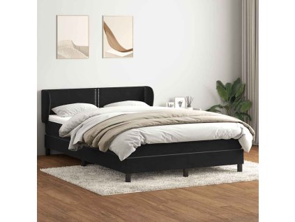 vidaXL Posteľný rám boxspring s matracom čierny 140x210 cm zamat
