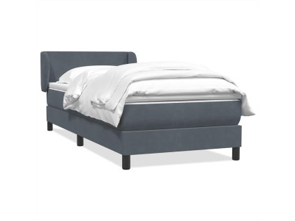 vidaXL Posteľný rám boxspring s matracom tmavosivý 80x210 cm zamat